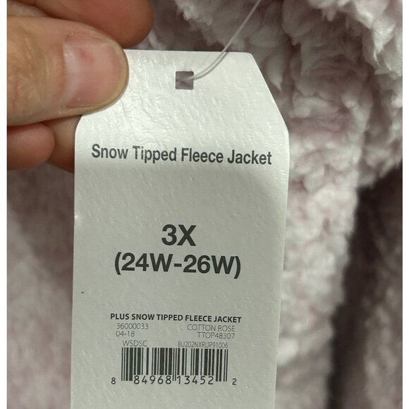 Time And Tru Plus Snow Tipped Pink Fleece Jacket With Half-Zip Sz 3X - Picture 5 of 10